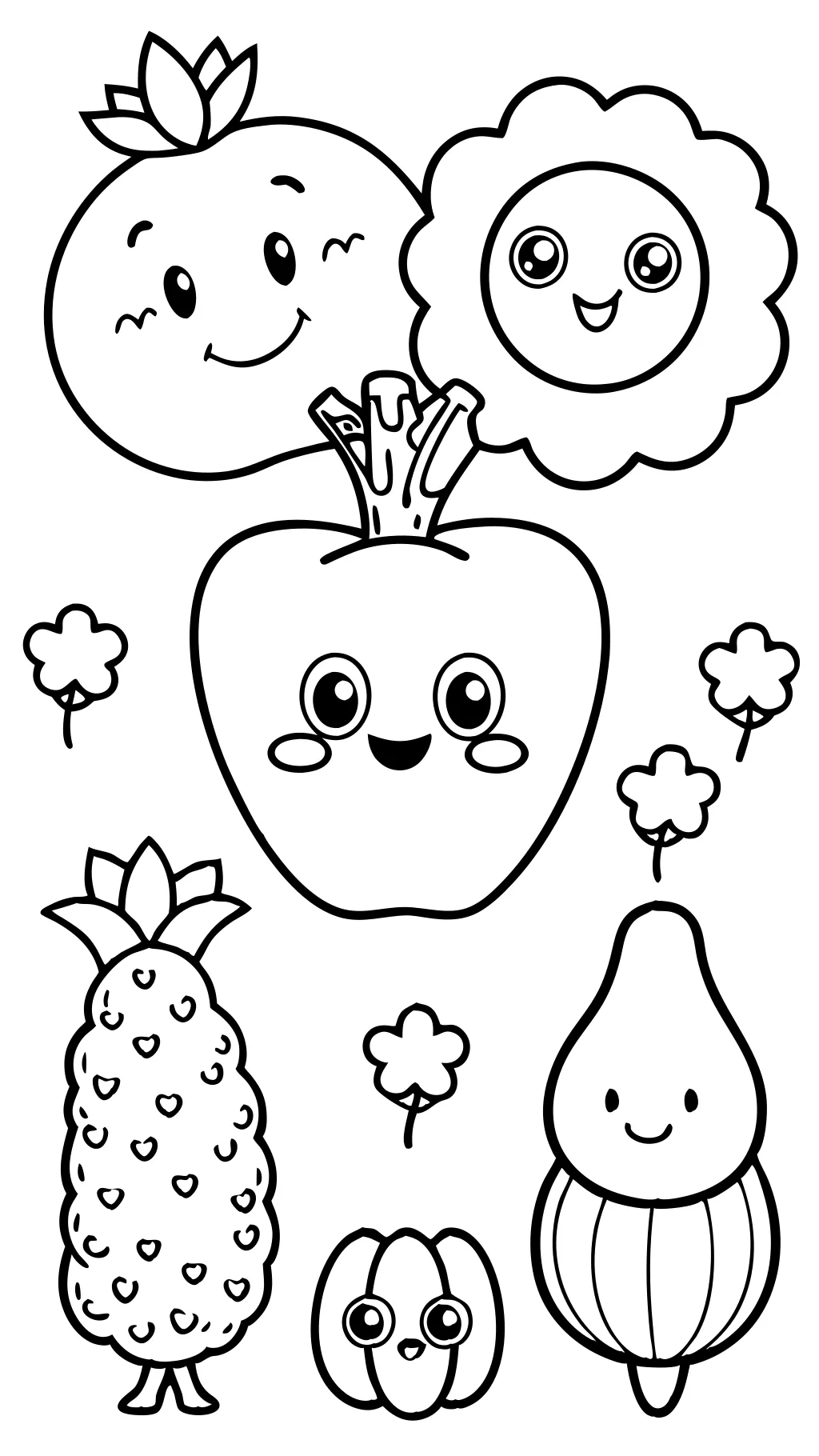 fruits and vegetables coloring pages